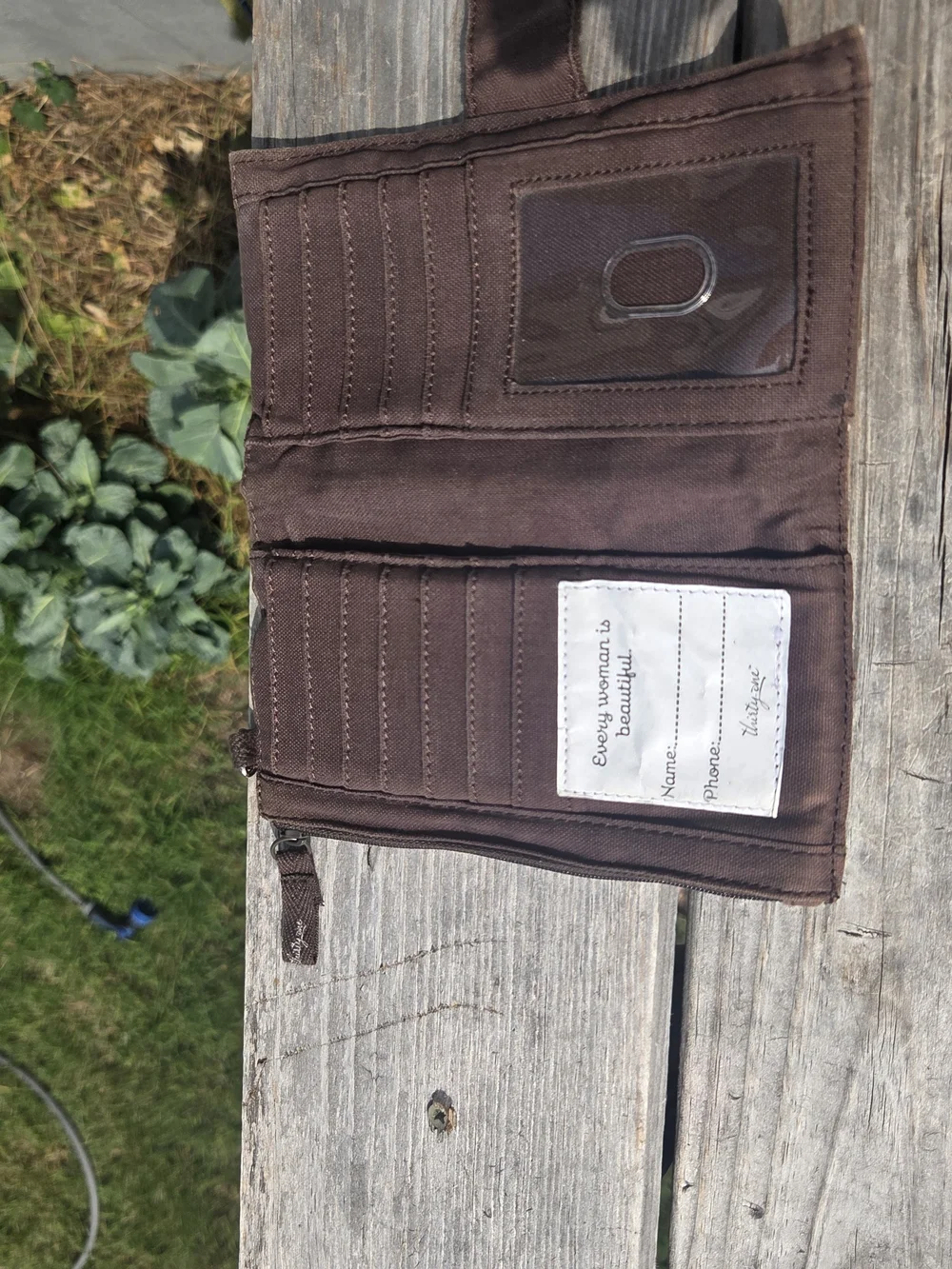 thirty-one Brown and Cream Floral Fabric Wallet